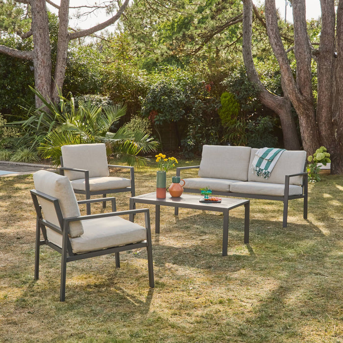 Salotto da giardino in alluminio, 4 posti, antracite