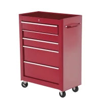 Carrello Porta Utensili Attrezzi Attrezzatura con Cassettiera Rosso 61.5 x 33 x 82.5cm