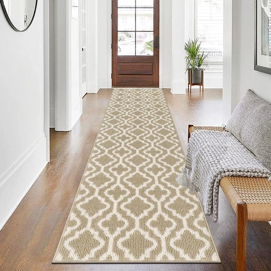 Lunga scopa antiscivolo, 60x240 cm, beige, scopa per ingresso, lavabile, lunga scopa per ingresso, moderna, scopa per ingresso, soggiorno, cucina, salotto