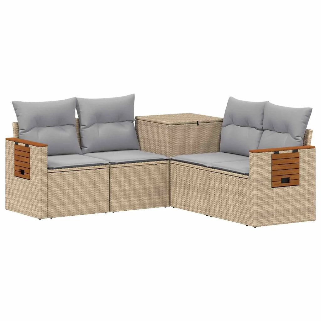 Set di divani 5 pz Beige e Grigio Chiaro 3447955