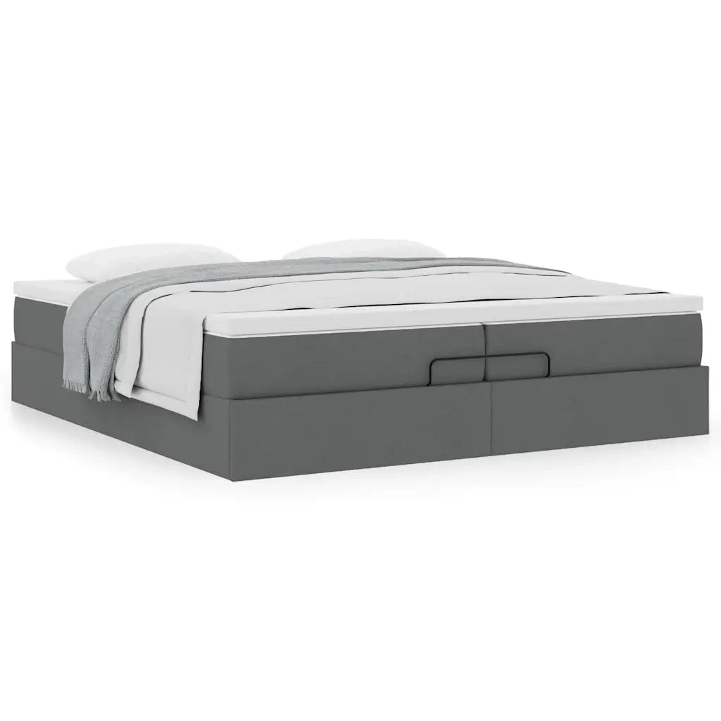 Struttura Letto Pouf con Materassi 200x200 cm in Tessuto 3311135