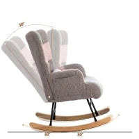 Sedia a dondolo con poggiapiedi e cuscino lombare, design ergonomico, Colorato