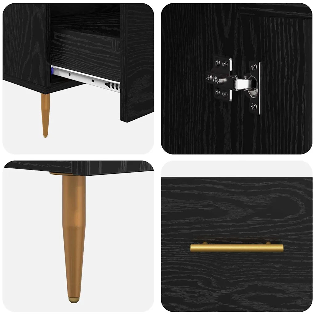 Credenza con Cassetto-Buffet-Armadio da cucina Rovere Nero 69,5 x 31 x 115 cm