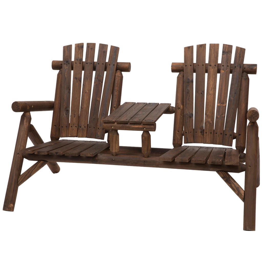 Set tavolo e panche da giardino ¨C zephmum ¨C legno massello marrone 157x88x103 cm