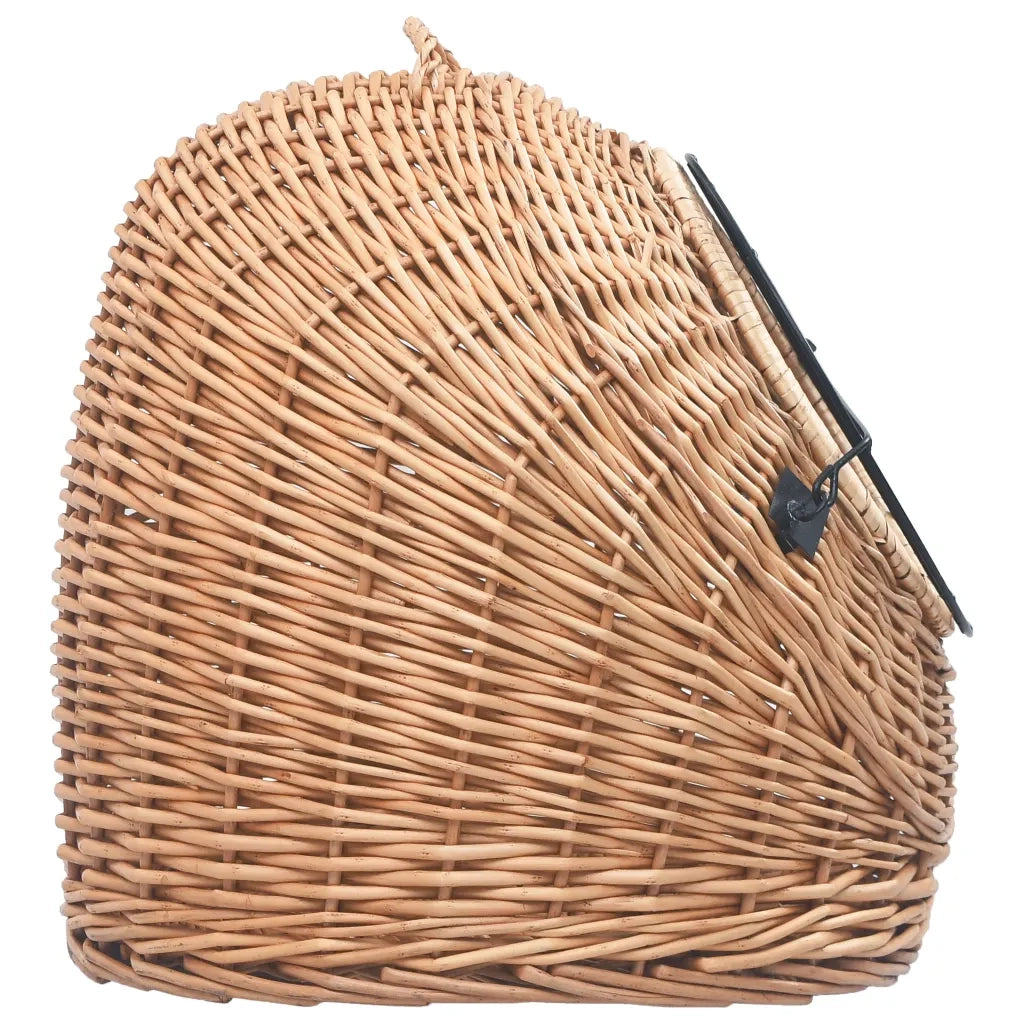 Trasportino per Gatti 60x45x45 cm in Salice Naturale 170909