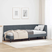 Cornice del letto ad angolo Grigio scuro 80 cm x 200 cm Velluto