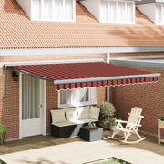 Tenda Retrattile Manuale con LED Gialla e Arancione 400x350 cm