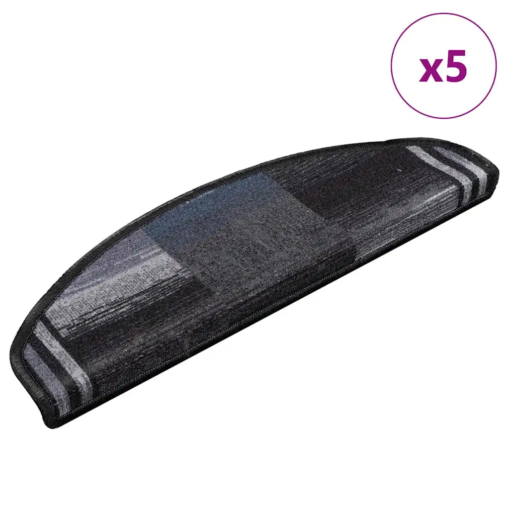 Tappetini per Scale Autoadesivi 5 pz 65x21x4 cm Nero e Grigio