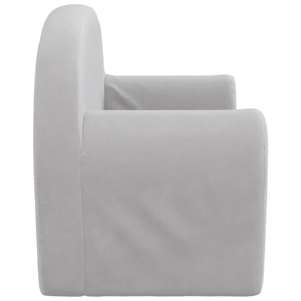 Divano per Bambini a 2 Posti Grigio Chiaro in Morbido Peluche 356987