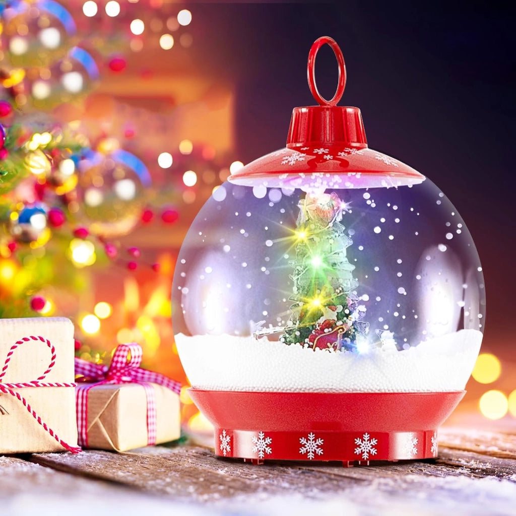 150 CM Lampione Natalizio Musicale, Lampada Festiva con Lanterna a Globo di Neve Attivata dal Suono, Albero di Natale, Babbo Natale, Soldato e Scatole Regalo (Modello 1)
