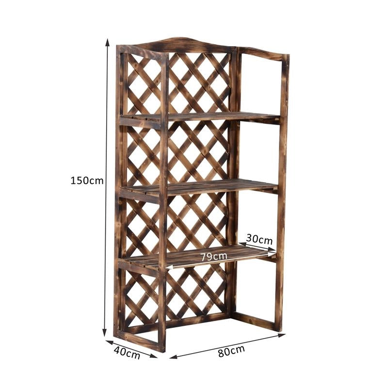 SCAFFALATURA FIORIERA PER PIANTE A 3 RIPIANI IN LEGNO DI ABETE 80 X 40 X 150 CM