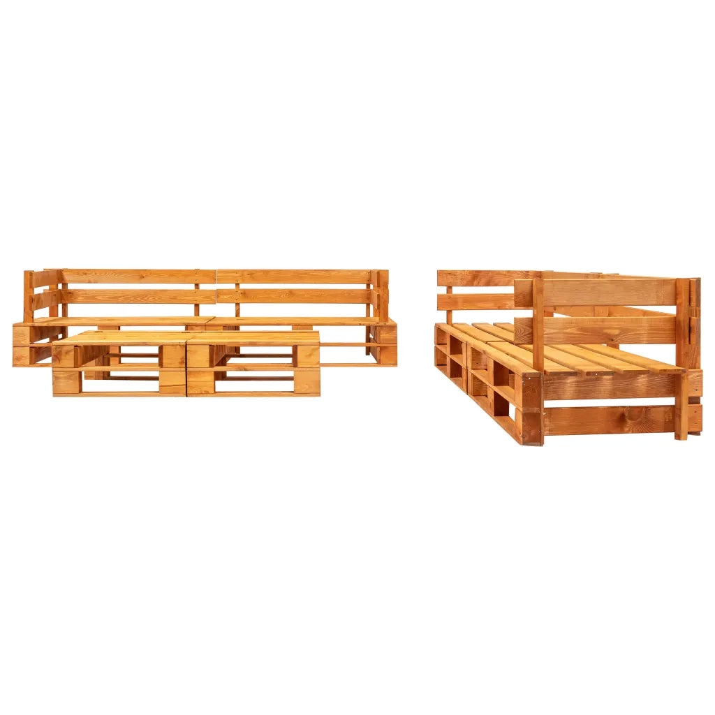 Set Divani da Giardino su Pallet 6 pz Marrone ambra in Legno 277469