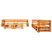 Set Divani da Giardino su Pallet 6 pz Marrone ambra in Legno 277469