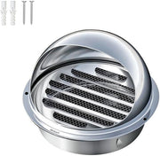 Griglia di ventilazione rotonda 120mm - Esterno - Acciaio inossidabile - Protezione contro le zanzare - Ingresso/uscita d'aria - Progettazione estetica - Coperchio di ventilazione