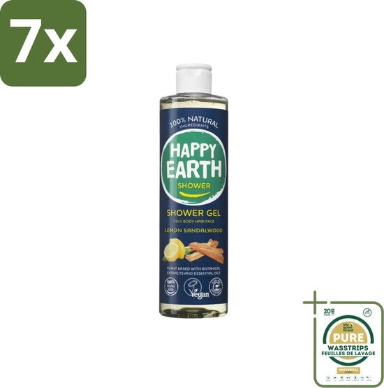 7 x Douchegel Naturale per Uomo - 100% Naturale - 300 ml - Grande Confezione - Douchegel Uomo - Douchegel Naturale - Douchegel Vegano - 3-in-1 Douchegel - Pulizia del Viso