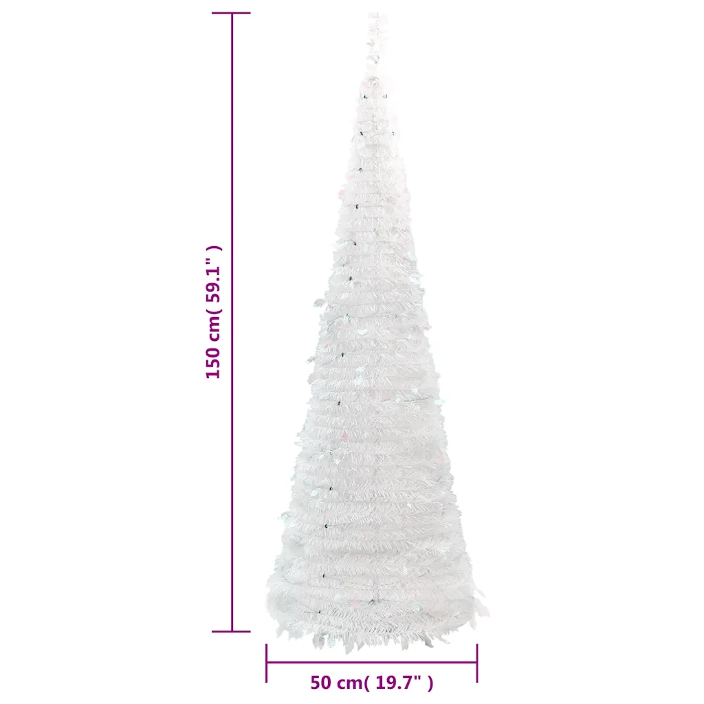 vidaXL Albero di Natale Artificiale Pop-up con 100 LED Bianco 150 cm