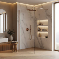 Parete Doccia Rea Flexi Transparent / Brush Copper 100