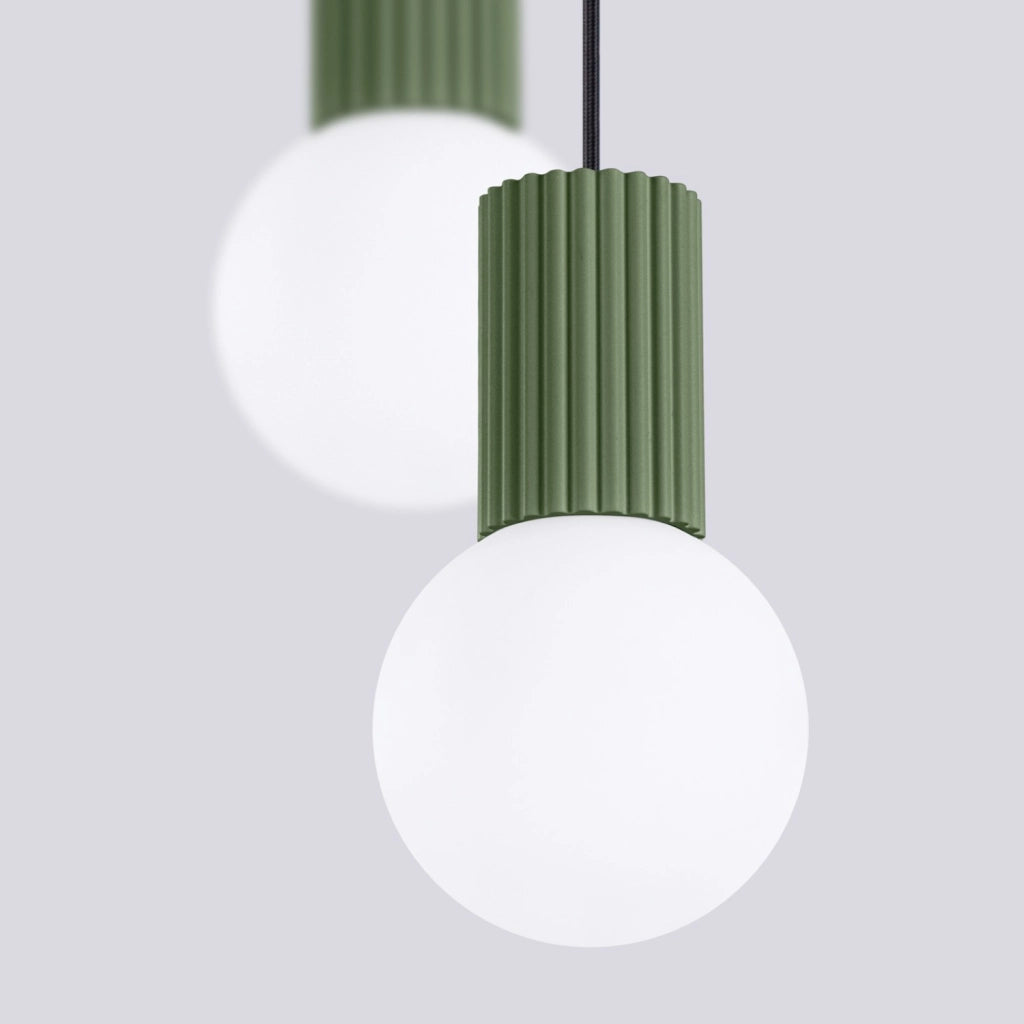 Lampada a sospensione HALO 2P verde oliva