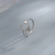 Anelli a forma di mezzaluna aperti per donne ragazze - pennello a ciondoli in zirkonia cubica - anello con dito mignolo regolabile e accumulabile - regalo promesso per compleanno e San Valentino - accessori moda per regali