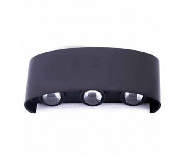 Lampada LED COBx6pcs up/down da parete alluminio nero wall light 4000K IP54