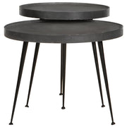 2 pz Tavolini da salotto | Tavolino da caff¨¨ | Tavolino da Soggiorno Neri in Legno Multistrato