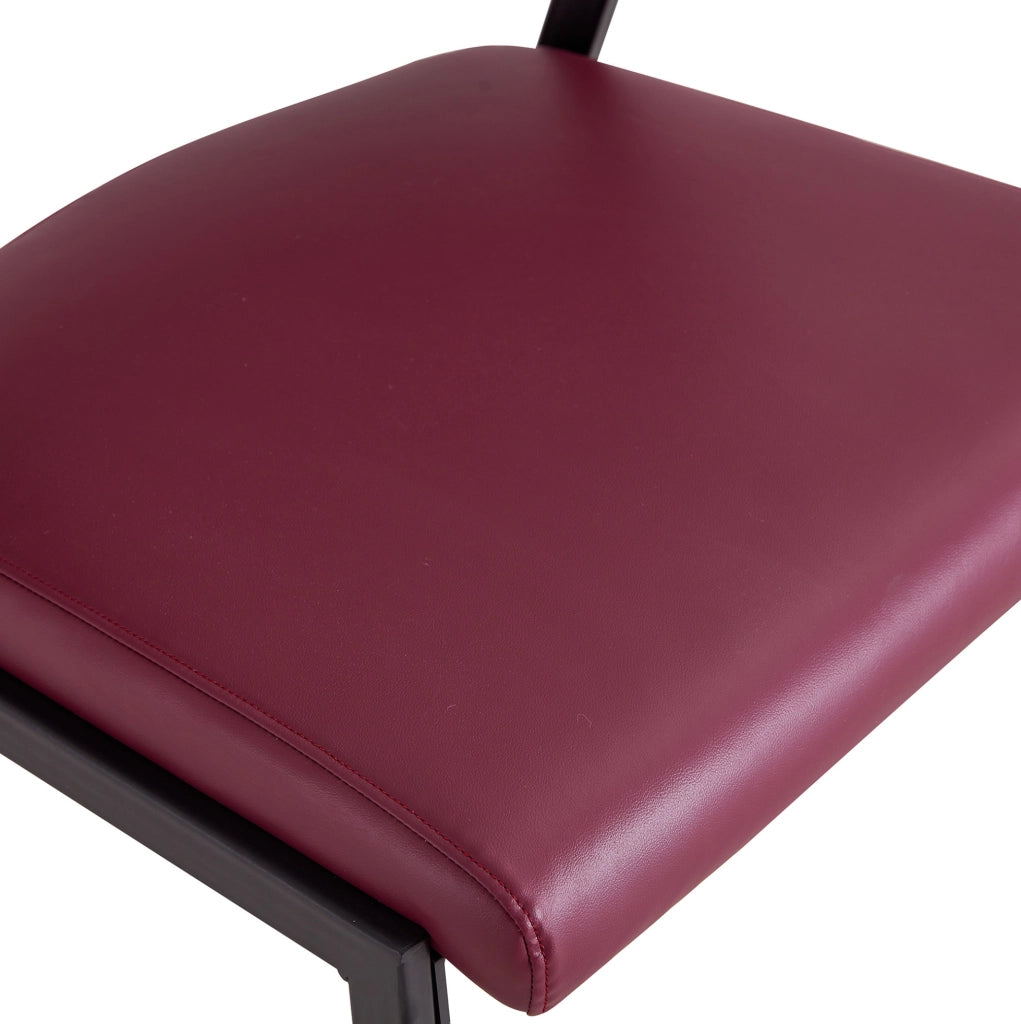 Set 2 sedie da pranzo 78 cm rosse in similpelle e metallo per cucina moderna