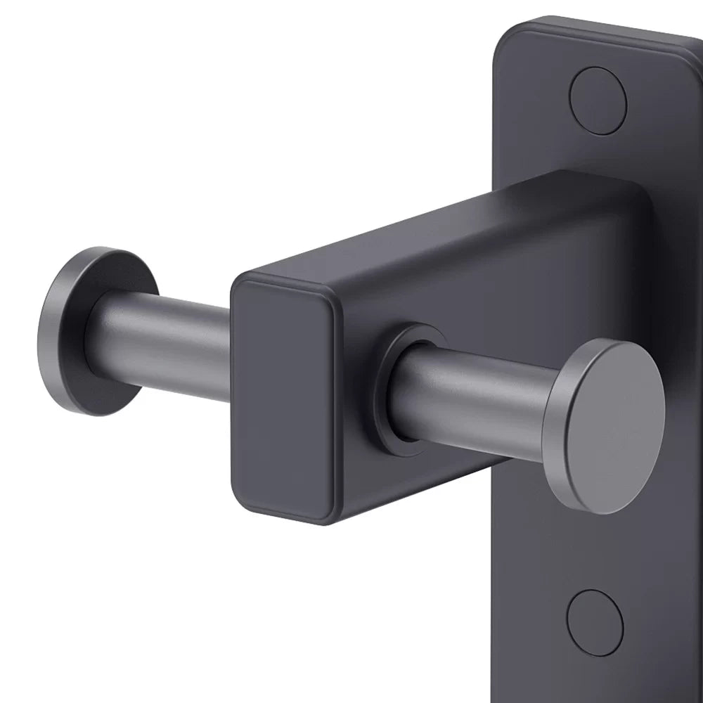 Porta abito a muro con 2 ganci nero opaco - Serie Blend