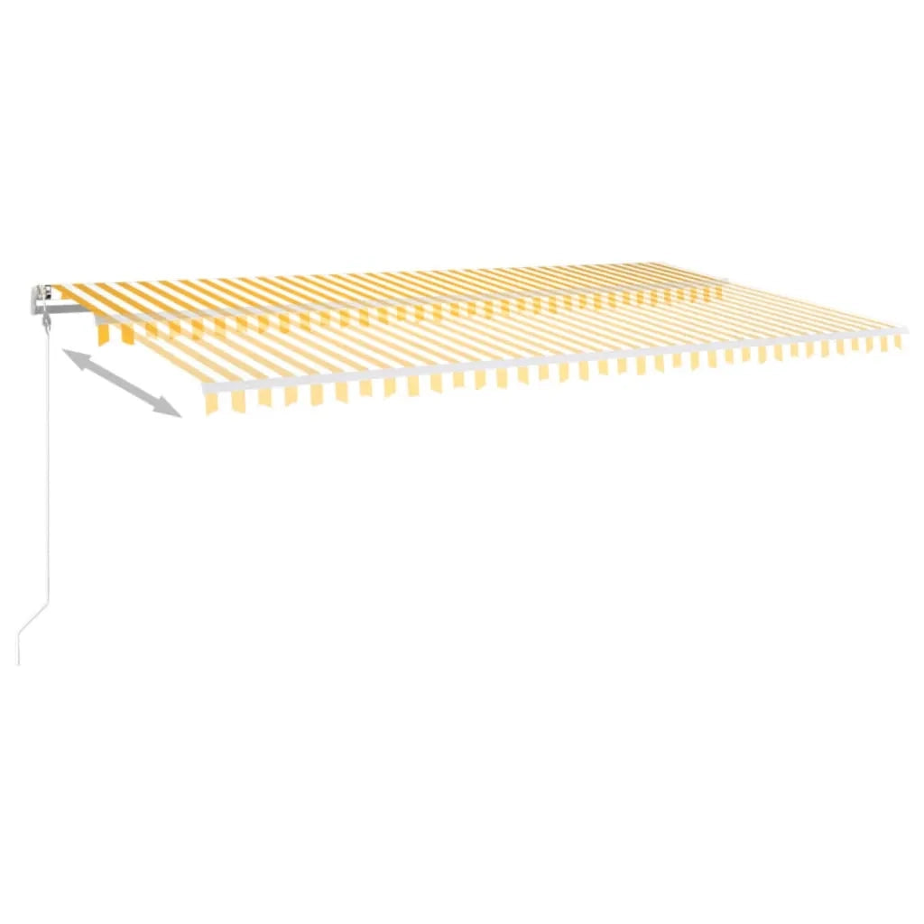 Tenda da Sole Retrattile Automatica 600x350 cm Gialla e Bianca 3069048