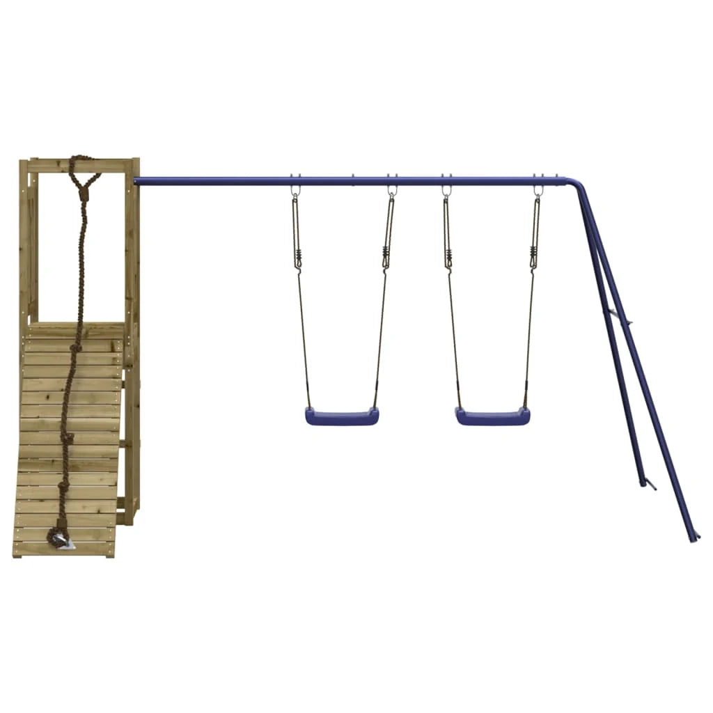 Altalene per parco giochi all'aperto scivolo altalene robuste giochi da giardino 308 x 184 x 169 cm legno di pino impregnato 02_0004917