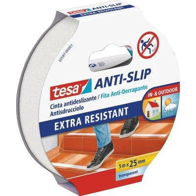 NASTRO ANTISDRUCCIOLO ADESIVO 55587 TESA - TRASPARENTE H.MM 25 MT 5- 2 pezzi