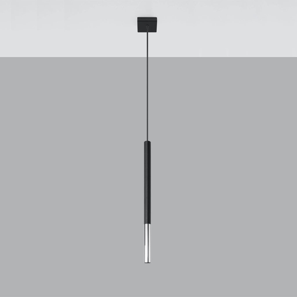 Lampada a sospensione Vitreo 1 Pure Lume nero cromo