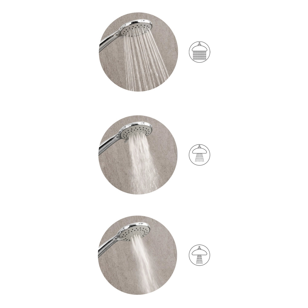 Set doccia con tubo flessibile 3 modalità di spruzzo Metallo argento stile moderno