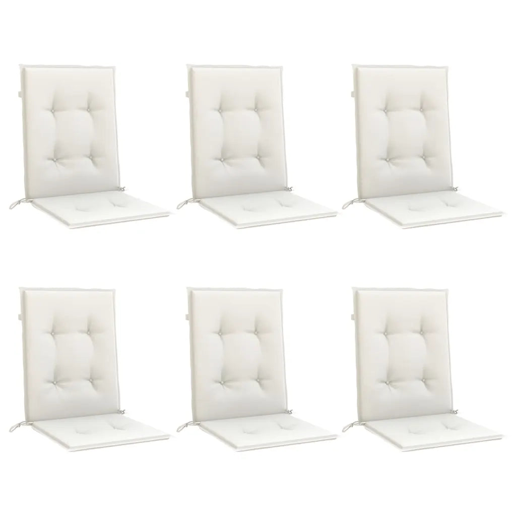 Cuscini Sedia Schiena Bassa 6 pz Crema Mélange 100x50x4 Tessuto 4002453