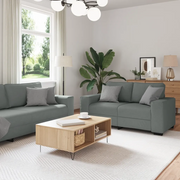 vidaXL Set di Divani 2 pz con Cuscini Grigio Scuro in Tessuto