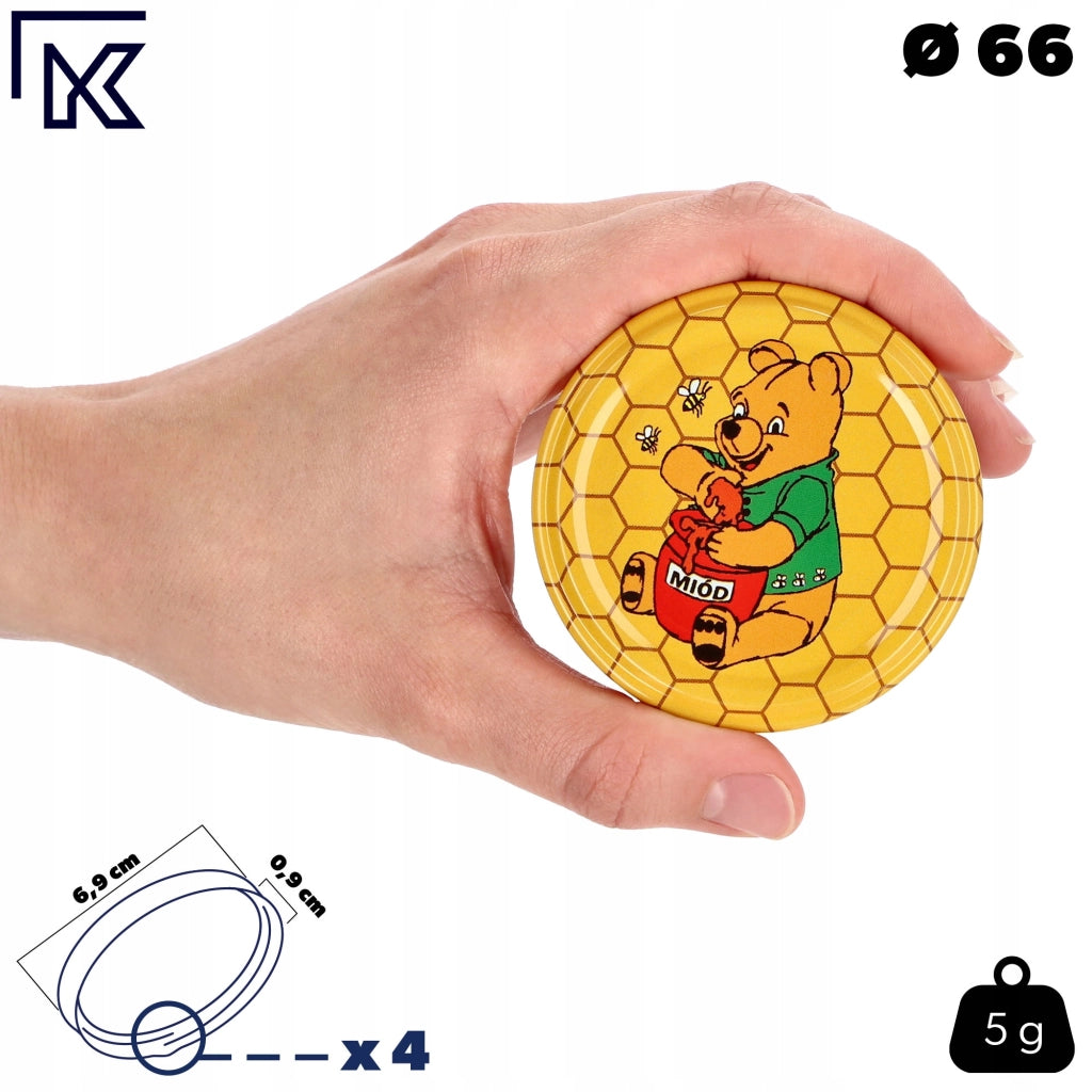 KADAX 50x Tappi per Barattoli Fi 66 Tappi per Barattoli Coperchi Conserva
