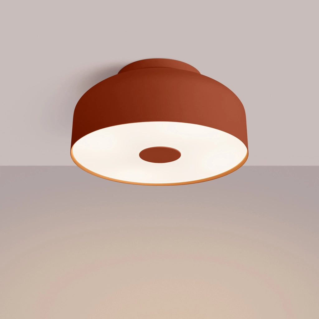 Lampada da soffitto OMIQ Crimson Rosso Ocra 4x15W E27 Moderna Rotonda 30cm