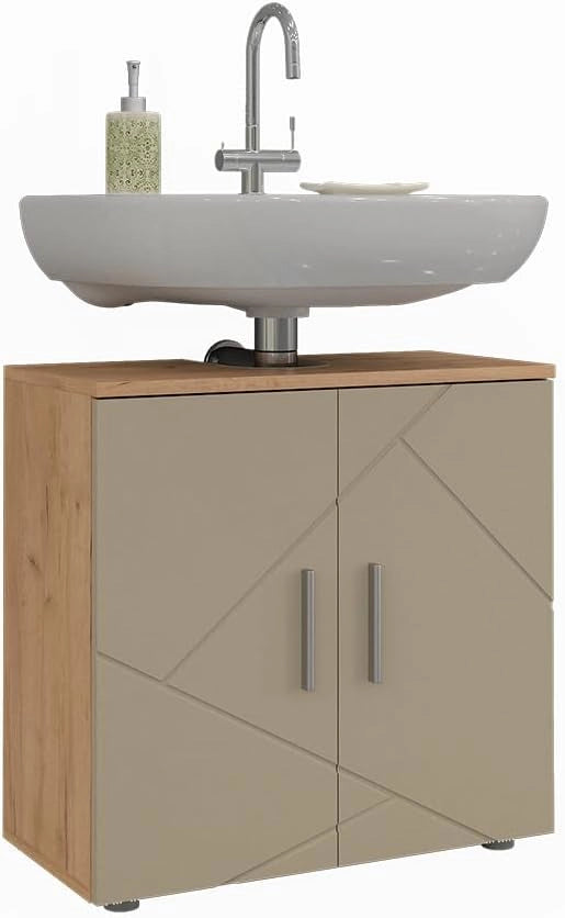 Mobile sottolavabo per bagno Irma, Quercia dorata, 60 x 59 cm