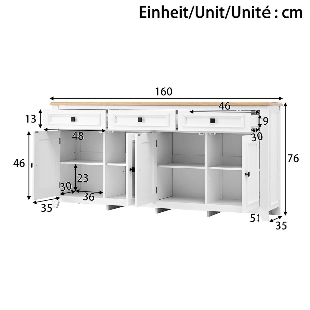 Credenza Moderna ¨C MINIMAL ¨C Soggiorno, Legno, 160x35x76 cm