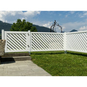 Recinzione in legno bianco 5 pannelli 180x90 cm per giardino e terrazzo - Esterni da Vivere