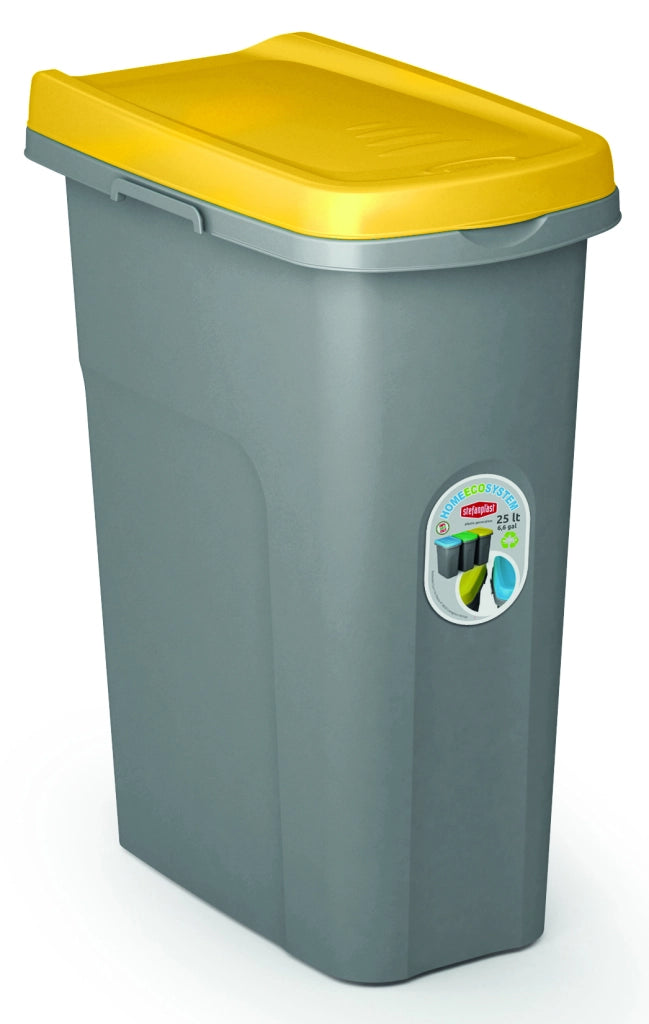 Stefanplast PATTUMIERA ECO SYSTEM LT.25 cm. 39x24x51 h Grigio/Giallo