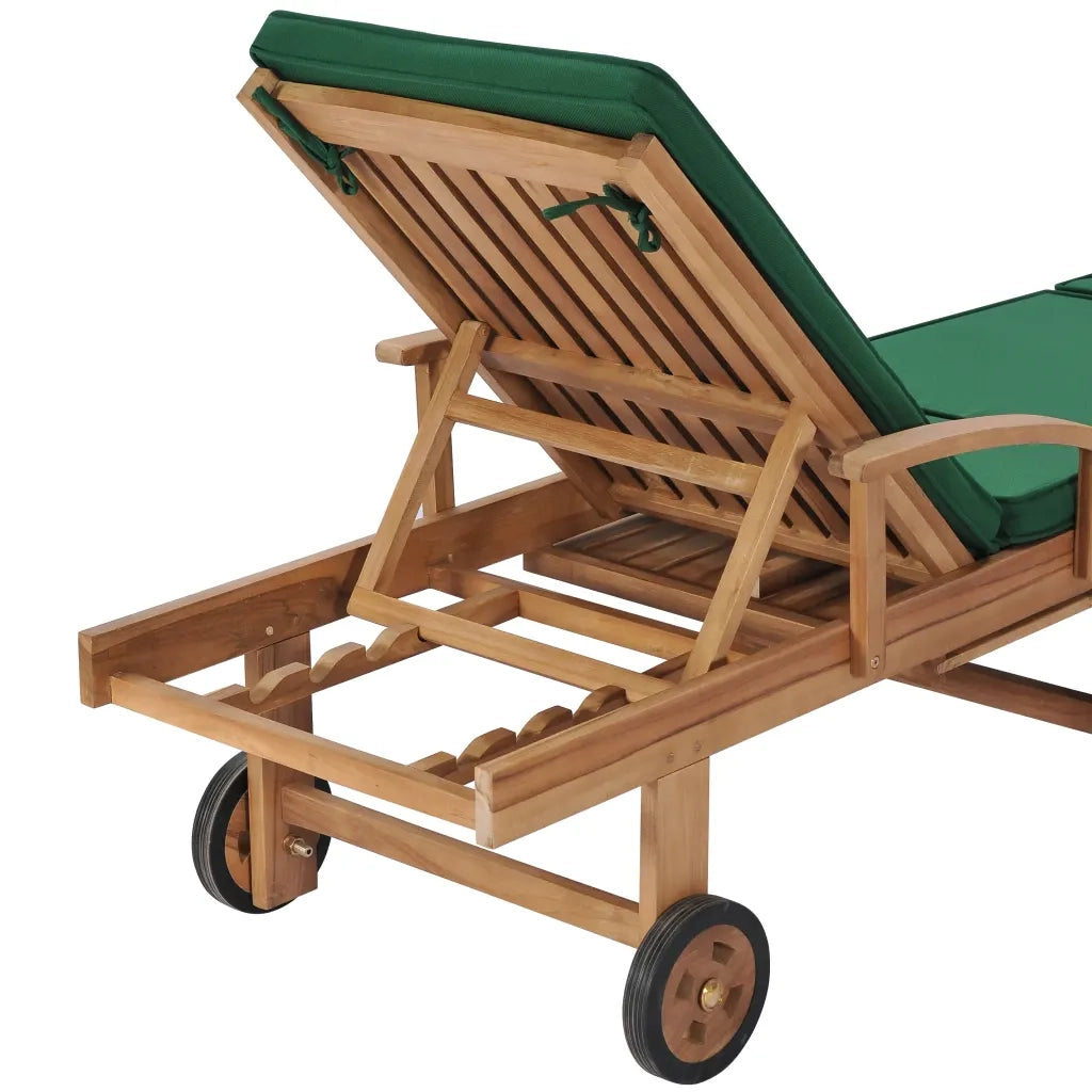 Lettini Prendisole con Cuscini 2 pz in Legno di Teak Verde cod mxl 8688
