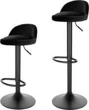 Set di 2 sedili con schienale in velluto - stile moderno e elegante - rivestimento in velluto - schienale - rotelle - design eterno - struttura robusta - colore nero