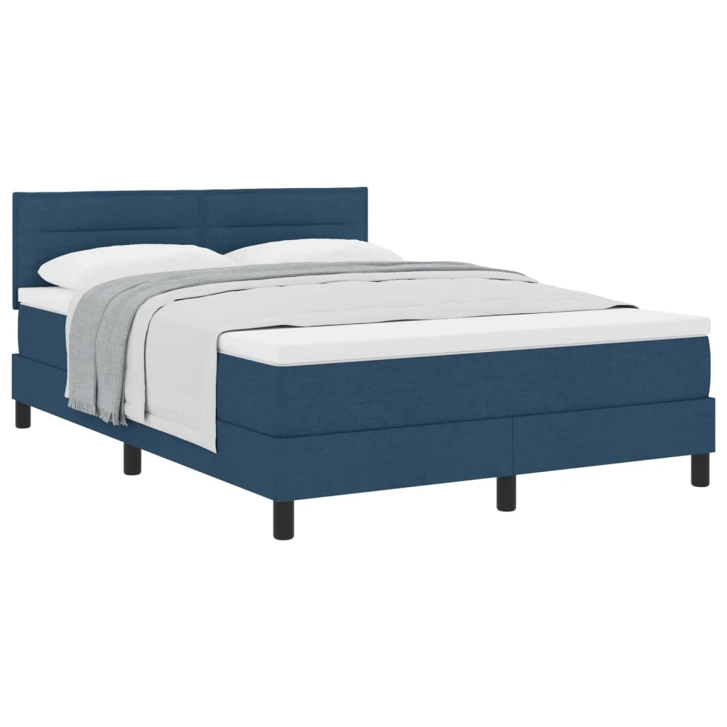 Letto a molle con testiera Blu 140 x 200 cm Tessuto 3338621
