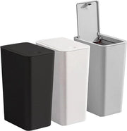 Set di contenitori per rifiuti - 10 l con coperchio pieghevole - contenitori per rifiuti moderni - contenitori per immondizia per camera da letto soggiorno cucina bagno ufficio - bianco grigio nero