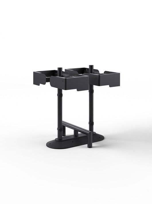 Portarifiuti Quadruplo su Base con 4 Reggisacco 85x78x97,5 cm Grigio Antracite