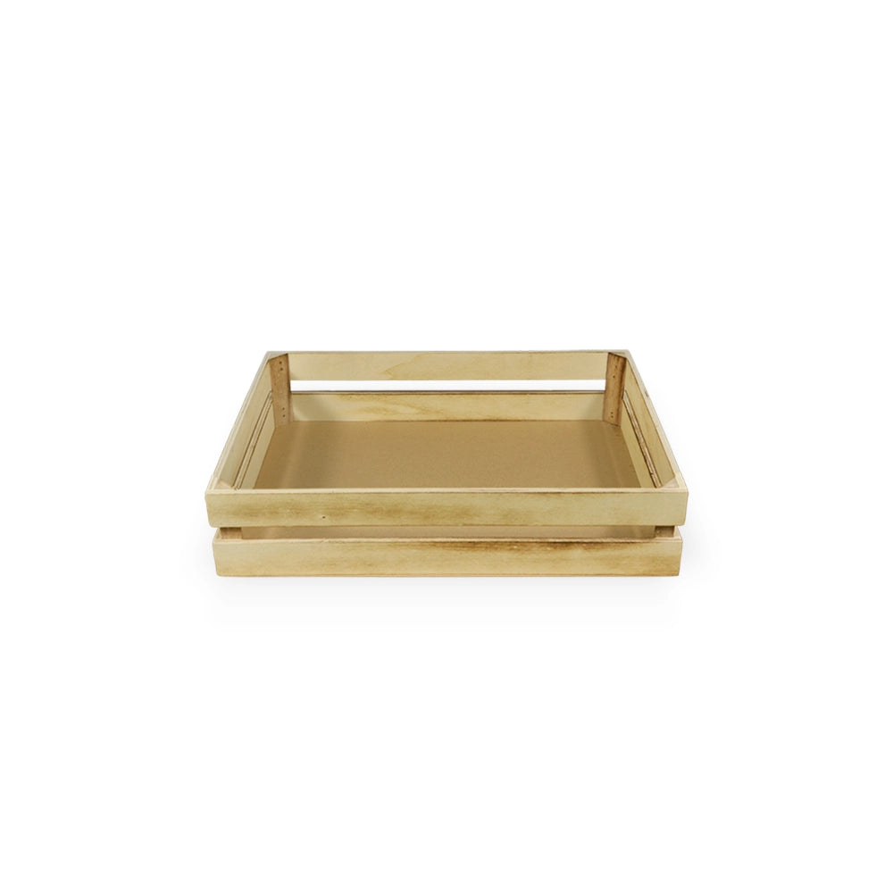 Cassette contenitori in Legno naturale Fiammato da 5 Pezzi 24 x 14 x h 5 cm