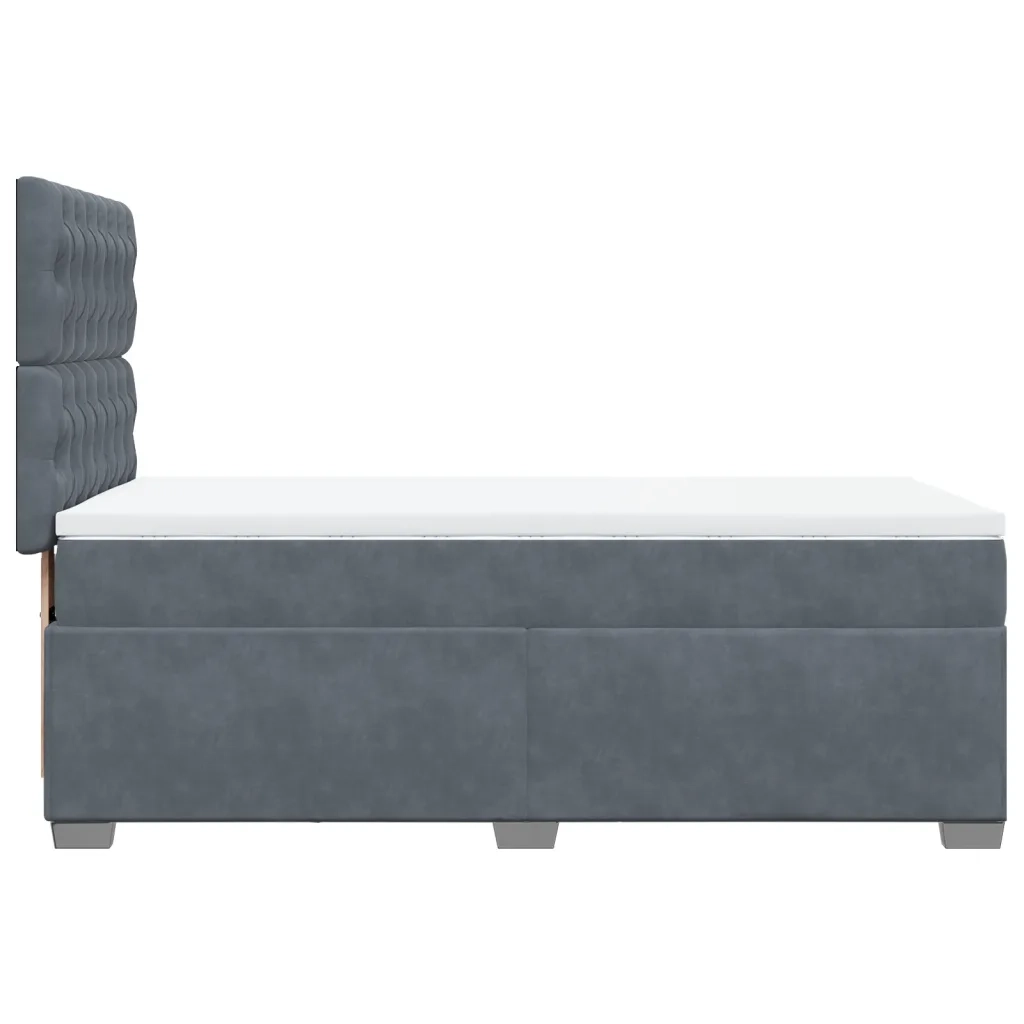 Giroletto a Molle con Materasso Grigio Scuro 100x200 cm Velluto 3290841