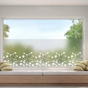 Vinile per finestra con effetto opaco - Tapparella per finestra senza battente - Film statico a fiori per cucina, bagno e camera da letto 445 x 200 cm