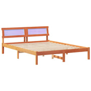 Letto matrimoniale | Letto per adulti | Struttura del letto Marrone cerato 140 x 200 cm Pino massello