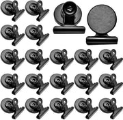 20 pezzi di clip magnetica, 31 mm clip magnetica, magneti metallici con clip, clip magnetica nera per frigorifero lavagna bianca